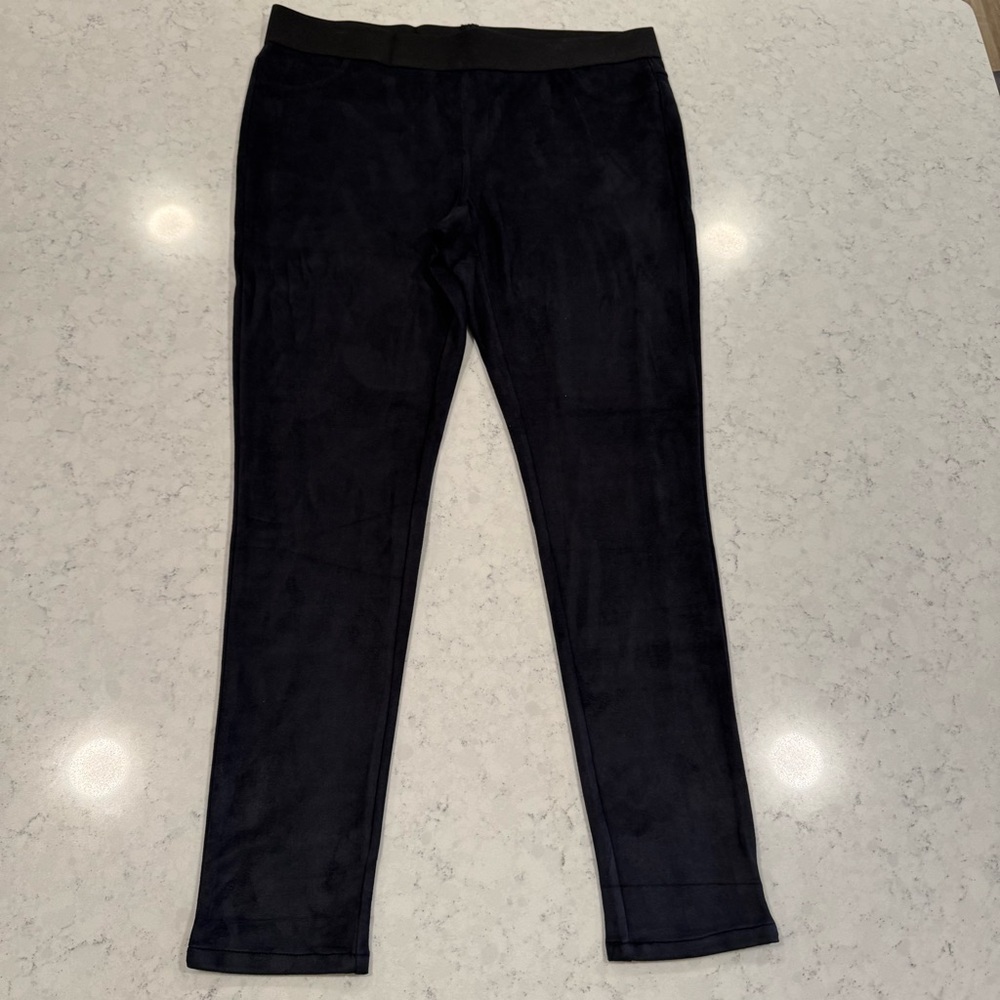 NWT Premise Studio Black Faux Suede Pull on Leggings Jeggings Pockets Stretchy